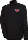 Main image for Antigua New York Knicks Mens Black Steamer Long Sleeve 1/4 Zip Pullover