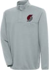 Main image for Antigua Portland Trail Blazers Mens Grey Steamer Long Sleeve 1/4 Zip Pullover