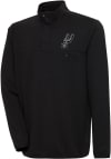 Main image for Antigua San Antonio Spurs Mens Black Steamer Long Sleeve 1/4 Zip Pullover