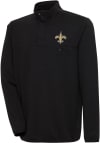 Main image for Antigua New Orleans Saints Mens Black Steamer Long Sleeve 1/4 Zip Pullover