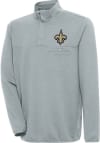 Main image for Antigua New Orleans Saints Mens Grey Steamer Long Sleeve 1/4 Zip Pullover
