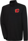 Main image for Antigua Calgary Flames Mens Black Steamer Long Sleeve 1/4 Zip Pullover
