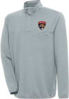 Main image for Antigua Florida Panthers Mens Grey Steamer Long Sleeve 1/4 Zip Pullover