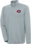 Main image for Antigua Montreal Canadiens Mens Grey Steamer Long Sleeve 1/4 Zip Pullover