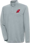 Main image for Antigua New Jersey Devils Mens Grey Steamer Long Sleeve 1/4 Zip Pullover