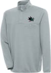Main image for Antigua San Jose Sharks Mens Grey Steamer Long Sleeve 1/4 Zip Pullover