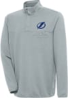 Main image for Antigua Tampa Bay Lightning Mens Grey Steamer Long Sleeve 1/4 Zip Pullover
