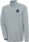 Main image for Antigua Toronto Maple Leafs Mens Grey Steamer Long Sleeve 1/4 Zip Pullover