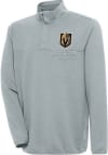 Main image for Antigua Vegas Golden Knights Mens Grey Steamer Long Sleeve 1/4 Zip Pullover