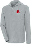 Main image for Antigua Boston Red Sox Mens Grey Strong Hold Long Sleeve Hoodie