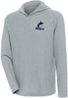 Main image for Antigua Miami Marlins Mens Grey Strong Hold Long Sleeve Hoodie