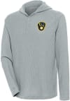 Main image for Antigua Milwaukee Brewers Mens Grey Strong Hold Long Sleeve Hoodie
