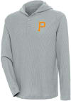 Main image for Antigua Pittsburgh Pirates Mens Grey Strong Hold Long Sleeve Hoodie