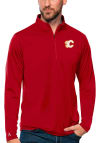 Main image for Antigua Calgary Flames Mens Red Tribute Long Sleeve 1/4 Zip Pullover