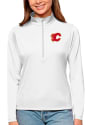 Calgary Flames Womens Antigua Tribute 1/4 Zip Pullover - White