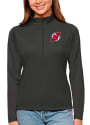 New Jersey Devils Womens Antigua Tribute 1/4 Zip Pullover - Grey