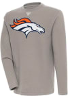 Main image for Antigua Denver Broncos Mens Oatmeal Flier Bunker Long Sleeve Crew Sweatshirt