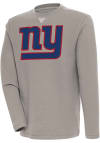 Main image for Antigua New York Giants Mens Oatmeal Flier Bunker Long Sleeve Crew Sweatshirt
