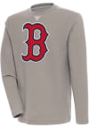 Main image for Antigua Boston Red Sox Mens Oatmeal Flier Bunker Long Sleeve Crew Sweatshirt