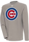 Main image for Antigua Chicago Cubs Mens Oatmeal Flier Bunker Long Sleeve Crew Sweatshirt