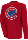 Main image for Antigua Chicago Cubs Mens Red Flier Bunker Long Sleeve Crew Sweatshirt