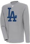 Main image for Antigua Los Angeles Dodgers Mens Grey Flier Bunker Long Sleeve Crew Sweatshirt