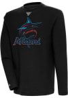Main image for Antigua Miami Marlins Mens Black Flier Bunker Long Sleeve Crew Sweatshirt