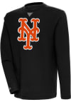 Main image for Antigua New York Mets Mens Black Flier Bunker Long Sleeve Crew Sweatshirt