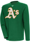 Main image for Antigua Oakland Athletics Mens Green Flier Bunker Long Sleeve Crew Sweatshirt
