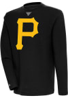 Main image for Antigua Pittsburgh Pirates Mens Black Flier Bunker Long Sleeve Crew Sweatshirt