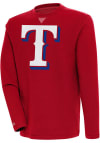 Main image for Antigua Texas Rangers Mens Red Flier Bunker Long Sleeve Crew Sweatshirt