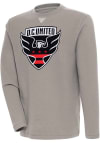 Main image for Antigua DC United Mens Oatmeal Flier Bunker Long Sleeve Crew Sweatshirt