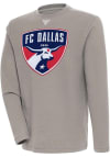 Main image for Antigua FC Dallas Mens Oatmeal Flier Bunker Long Sleeve Crew Sweatshirt