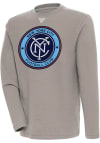 Main image for Antigua New York City FC Mens Oatmeal Flier Bunker Long Sleeve Crew Sweatshirt