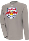 Main image for Antigua New York Red Bulls Mens Oatmeal Flier Bunker Long Sleeve Crew Sweatshirt