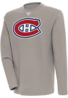 Main image for Antigua Montreal Canadiens Mens Oatmeal Flier Bunker Long Sleeve Crew Sweatshirt
