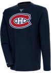 Main image for Antigua Montreal Canadiens Mens Navy Blue Flier Bunker Long Sleeve Crew Sweatshirt