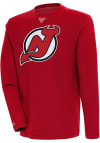 Main image for Antigua New Jersey Devils Mens Red Flier Bunker Long Sleeve Crew Sweatshirt