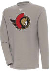 Main image for Antigua Ottawa Senators Mens Oatmeal Flier Bunker Long Sleeve Crew Sweatshirt