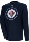 Main image for Antigua Winnipeg Jets Mens Navy Blue Flier Bunker Long Sleeve Crew Sweatshirt