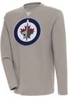 Main image for Antigua Winnipeg Jets Mens Oatmeal Flier Bunker Long Sleeve Crew Sweatshirt
