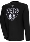 Main image for Antigua Brooklyn Nets Mens Black Flier Bunker Long Sleeve Crew Sweatshirt
