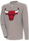 Main image for Antigua Chicago Bulls Mens Oatmeal Flier Bunker Long Sleeve Crew Sweatshirt