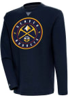 Main image for Antigua Denver Nuggets Mens Navy Blue Flier Bunker Long Sleeve Crew Sweatshirt