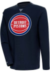 Main image for Antigua Detroit Pistons Mens Navy Blue Flier Bunker Long Sleeve Crew Sweatshirt
