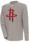Main image for Antigua Houston Rockets Mens Oatmeal Flier Bunker Long Sleeve Crew Sweatshirt