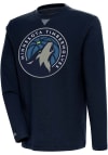Main image for Antigua Minnesota Timberwolves Mens Navy Blue Flier Bunker Long Sleeve Crew Sweatshirt