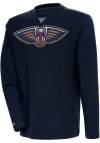 Main image for Antigua New Orleans Pelicans Mens Navy Blue Flier Bunker Long Sleeve Crew Sweatshirt