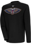 Main image for Antigua New Orleans Pelicans Mens Black Flier Bunker Long Sleeve Crew Sweatshirt