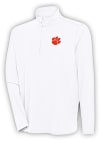 Main image for Antigua Clemson Tigers Mens White Hunk Long Sleeve 1/4 Zip Pullover
